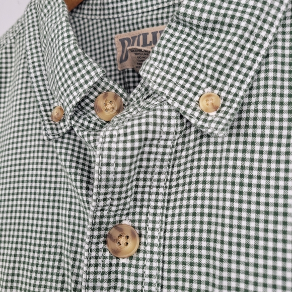 Duluth Trading Co Mens Button Down Shirt Green White Organic Cotton Size Medium - Picture 3 of 7